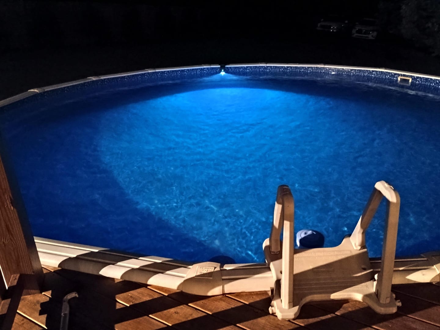 Customer photo review of Solar Pool Lights for Inground & Above Ground Pool