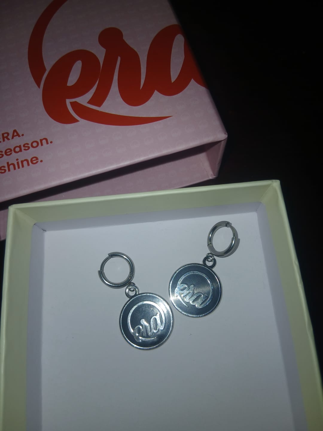 Customer photo review of Silver Diva Drop Earrings