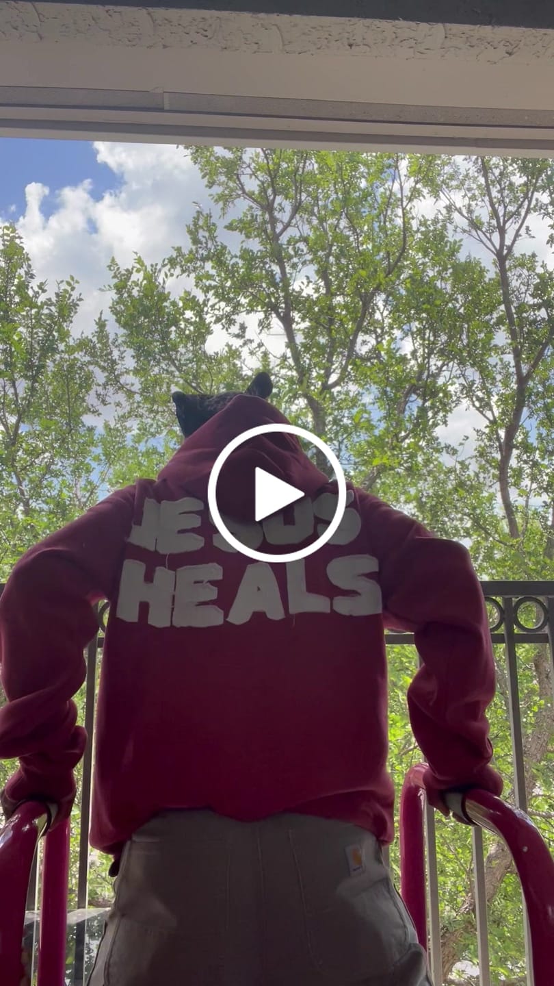 Customer video review of Jesus Saves Patchwork Hoodie