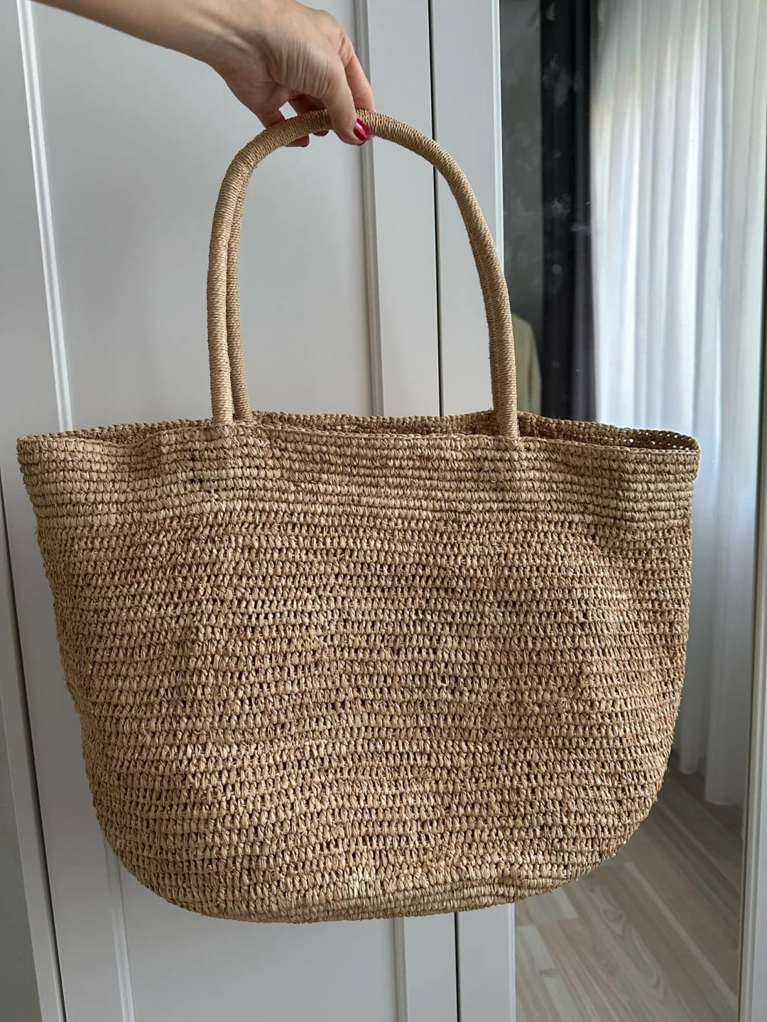 Customer photo review of Sophia Handwoven Rattan Tote