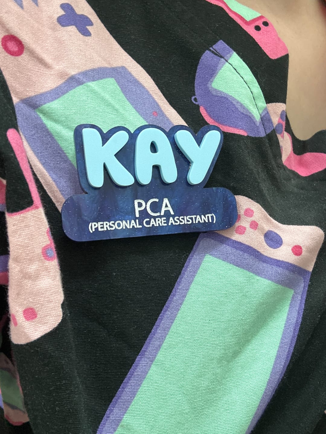 Customer photo review of Pearlescent Swirl Name Badges