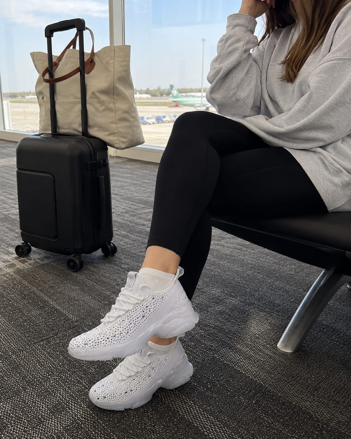 Customer photo review of Lucky Step Rhinestone Slip-On Sneakers