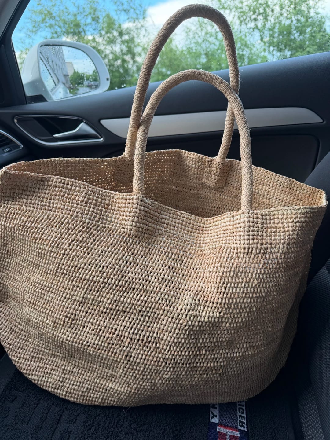 Customer photo review of Sophia Handwoven Rattan Tote