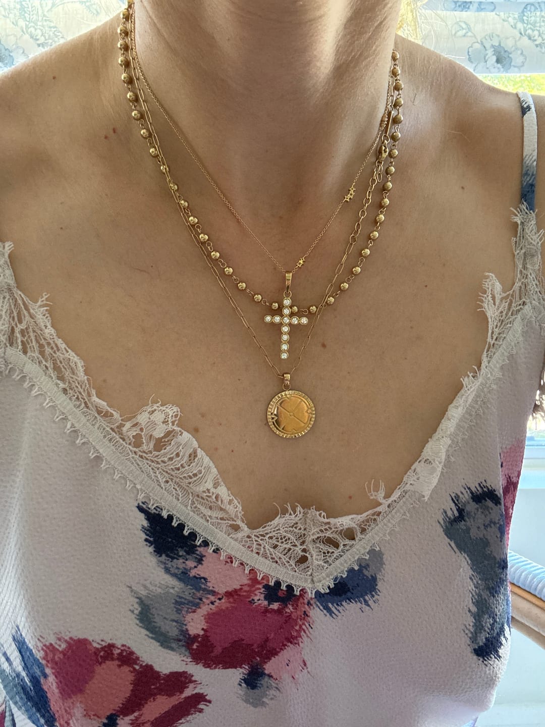 Customer photo review of Bezel Cross Pendant