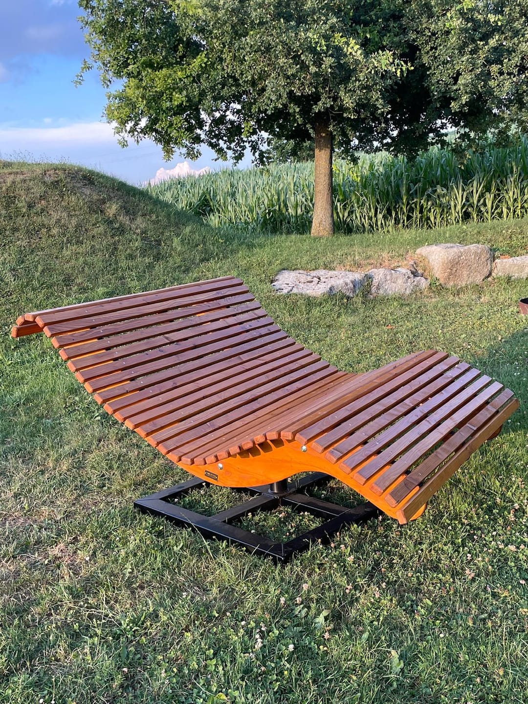 Customer photo review of Doppelliege Schwungliege "Tegernsee" Wellenliege mit Drehgestell