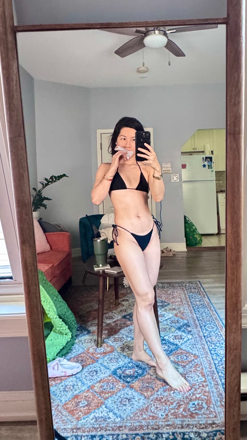 Customer photo review of 001 Triangle Bikini Top - Black