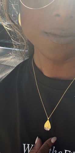 Customer photo review of Goddess Lakshmi Rose Quartz Necklace (Limited Edition)