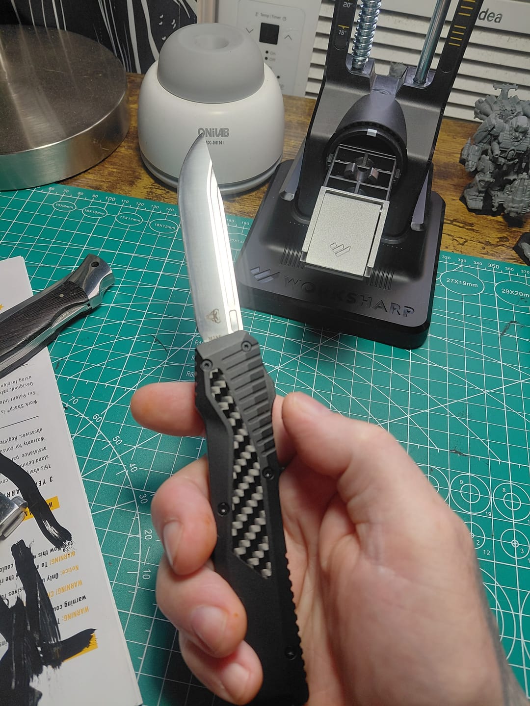 Customer photo review of VT Warwick Automatic OTF Knife | M390 or 14C28N Steel