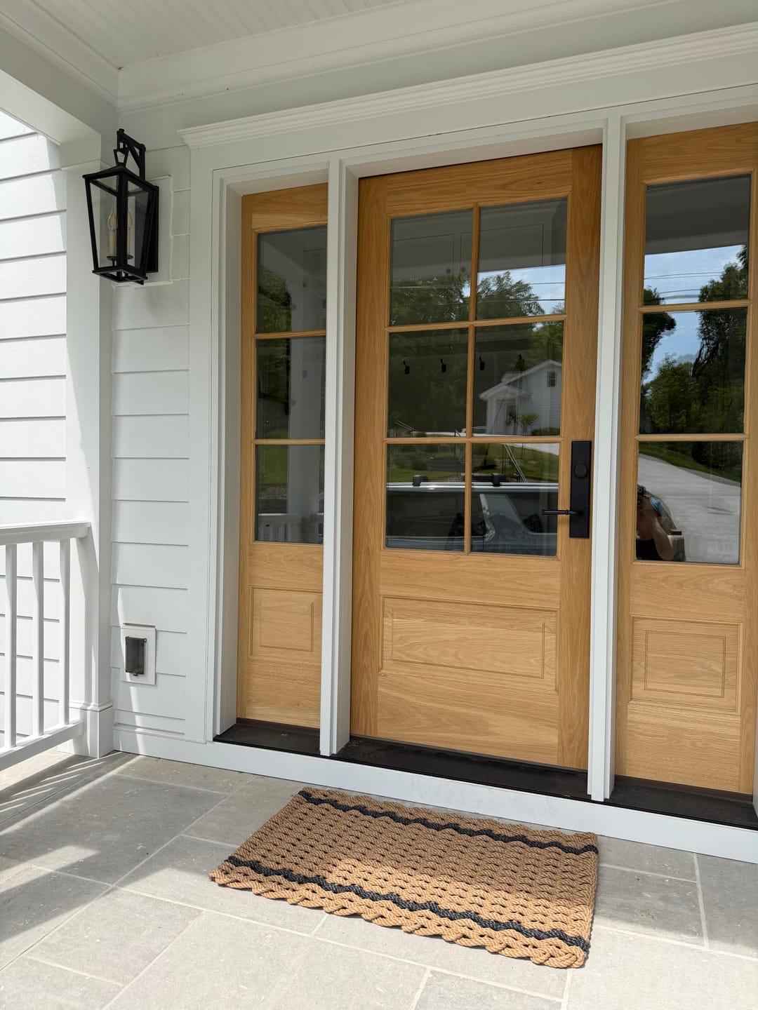 Customer photo review of Wheat with 2 Charcoal Stripes Doormat