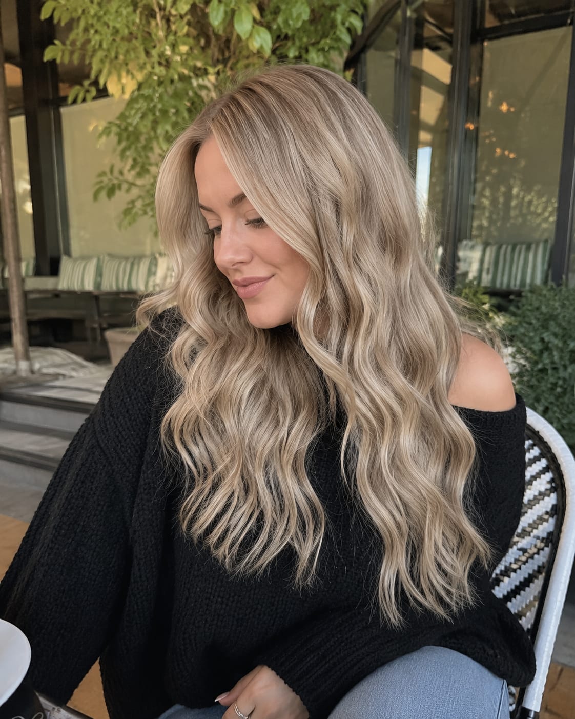 Customer photo review of Brazilian Tape In Human Hair Virgin Hair Extensions Highlight Blonde #P8/60