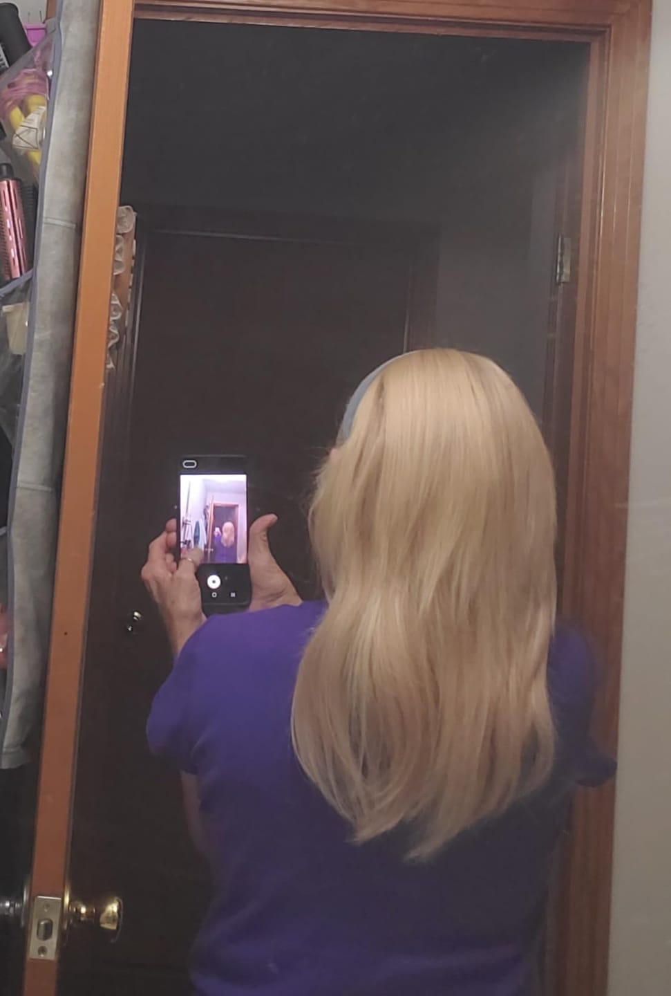 Customer photo review of Virgin Injection Tape in Hair Extensions Bleach Blonde #60