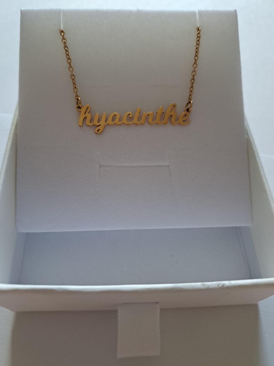 Customer photo review of Minimalist Name Necklace