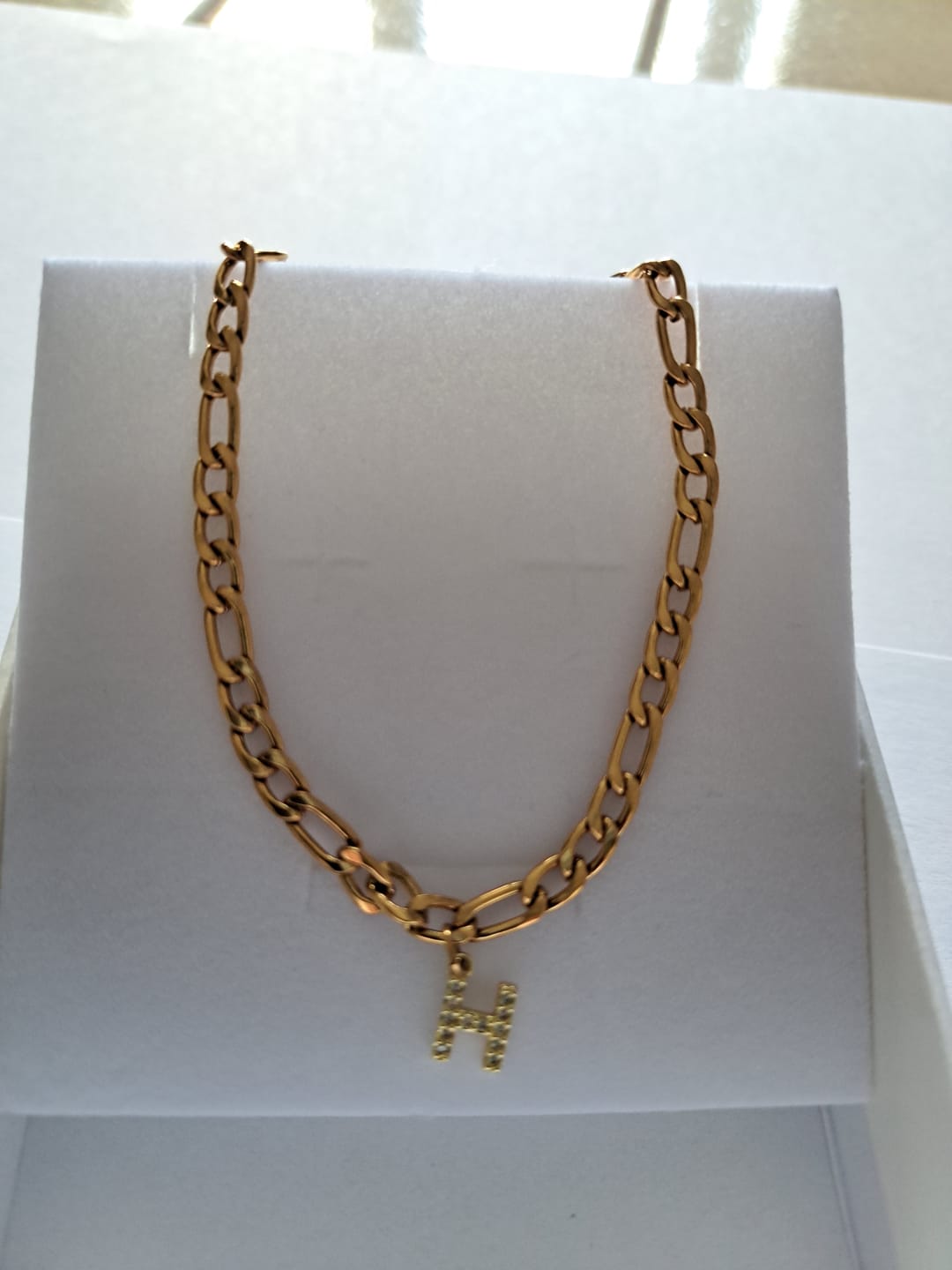 Customer photo review of Pavé Initial Anklet