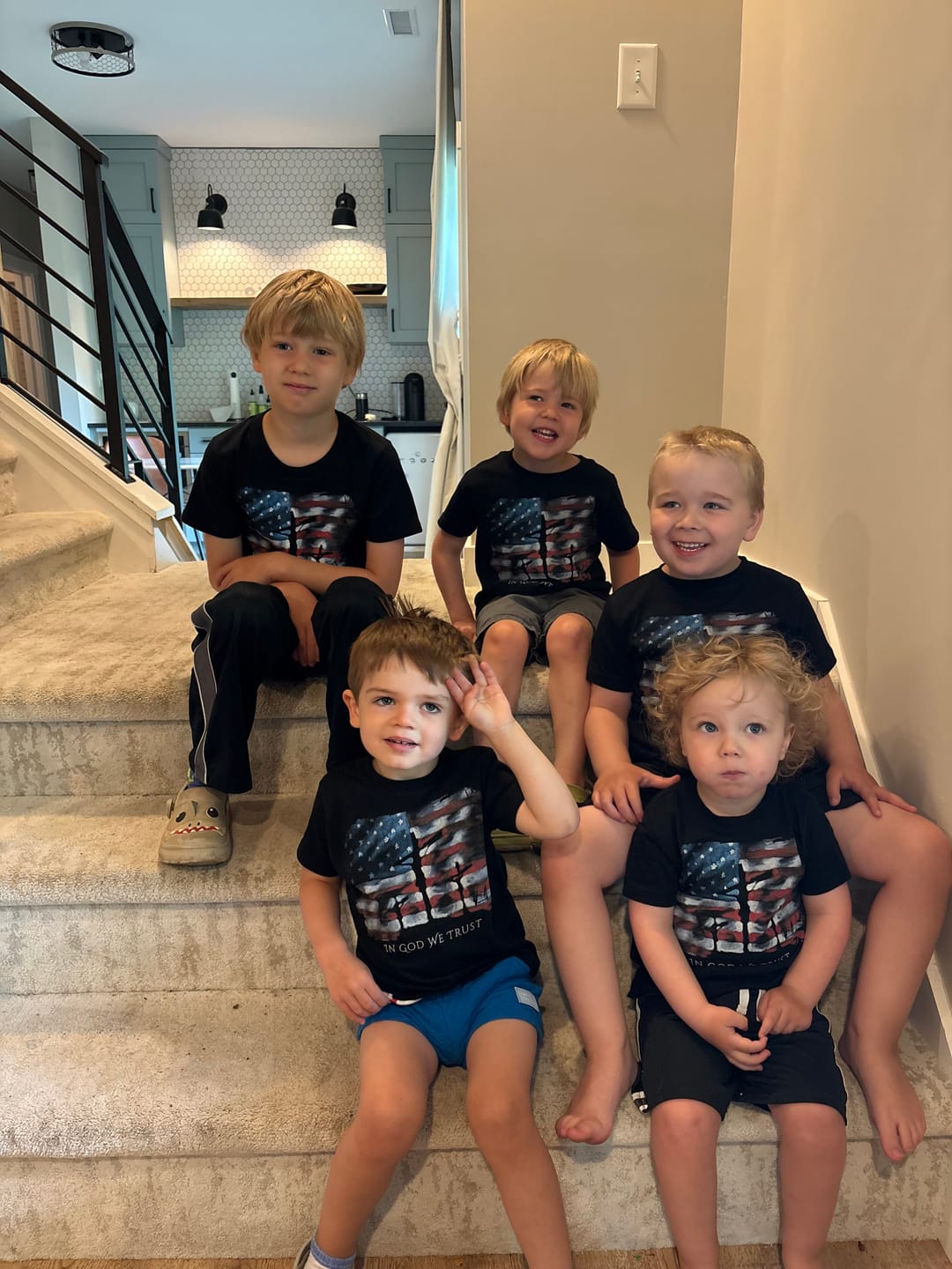 Customer photo review of Kids T - In God We Trust -(Organic Cotton) (4th of July)