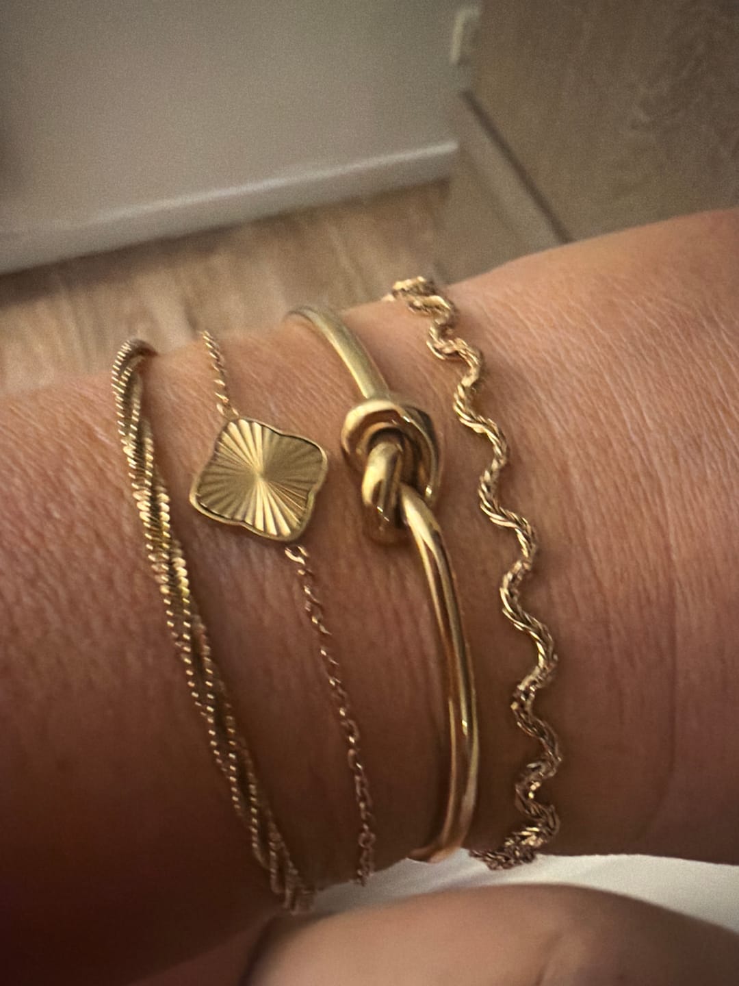 Customer photo review of Flora Gold Bracelet