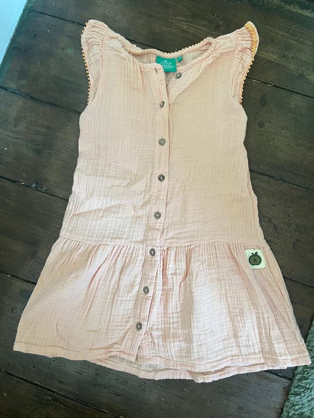 Customer photo review of Coral Pink Dropped Waist Dress