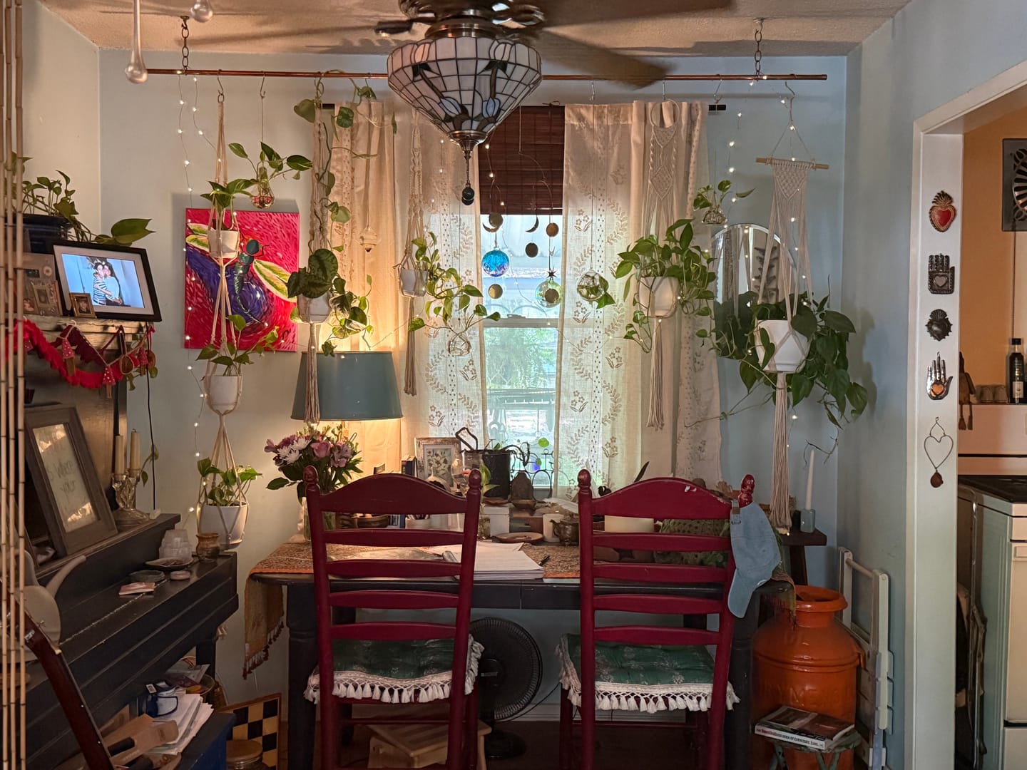 Customer photo review of Embroidered Vine Floral Linen Curtains