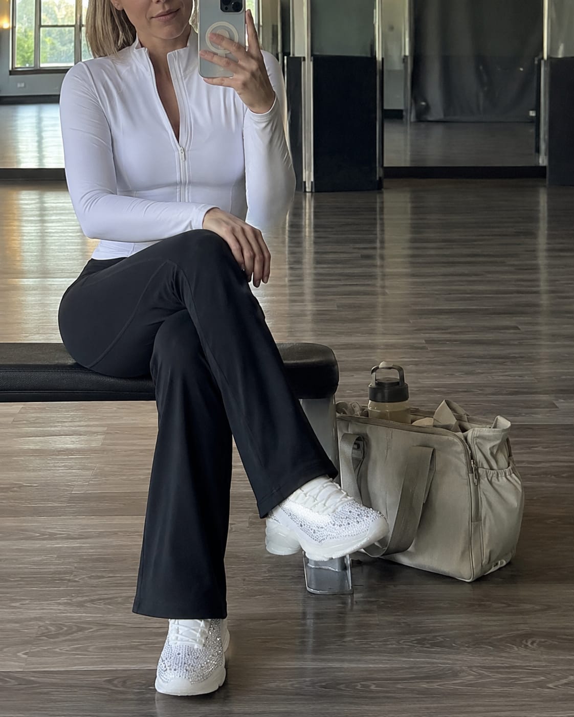 Customer photo review of Lucky Step Rhinestone Slip-On Sneakers