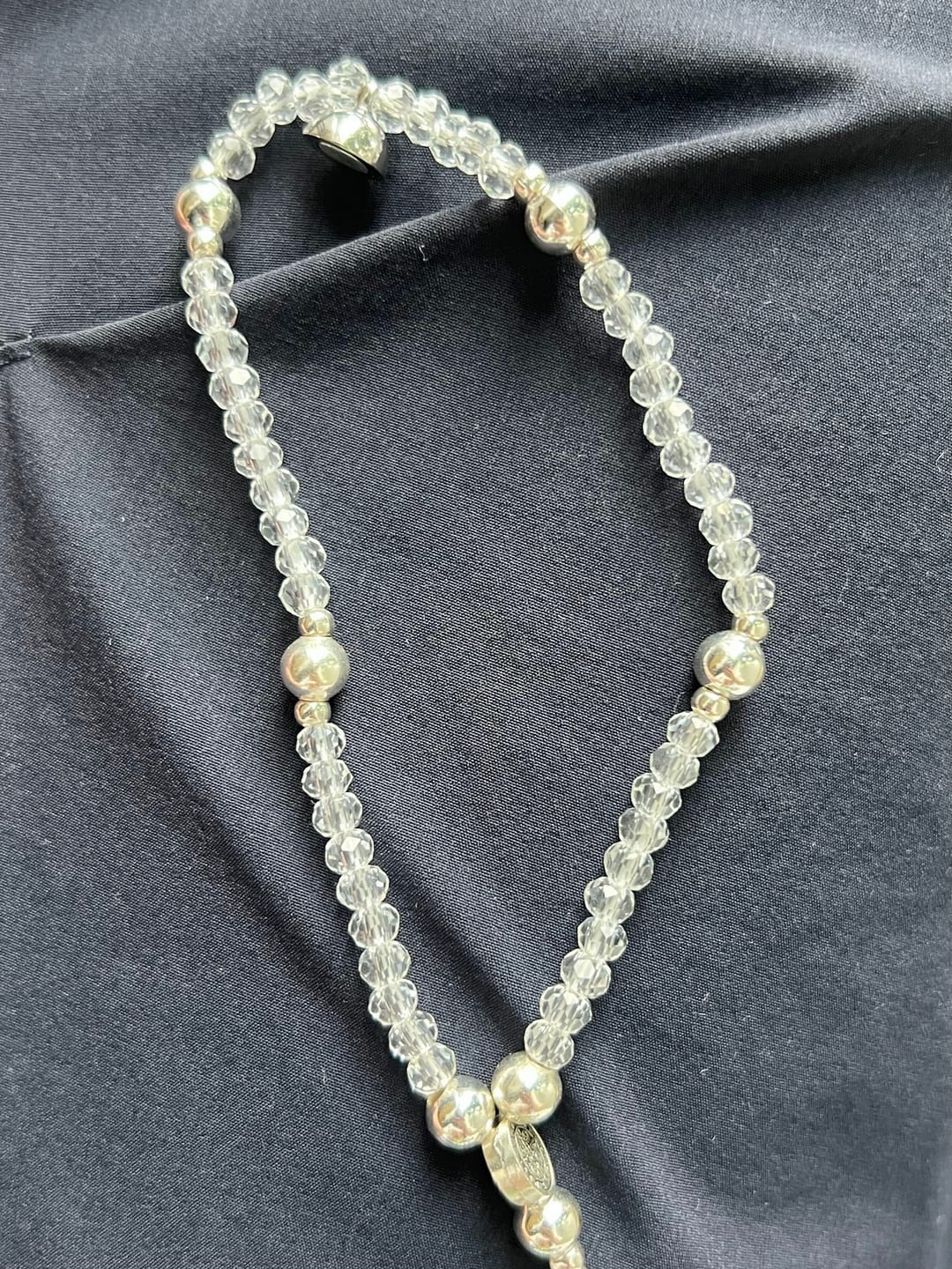 Customer photo review of SolaceBeads Clear Crystal Rosary Bracelet With Rhinestone Studded Cross: Sparkling Devotion