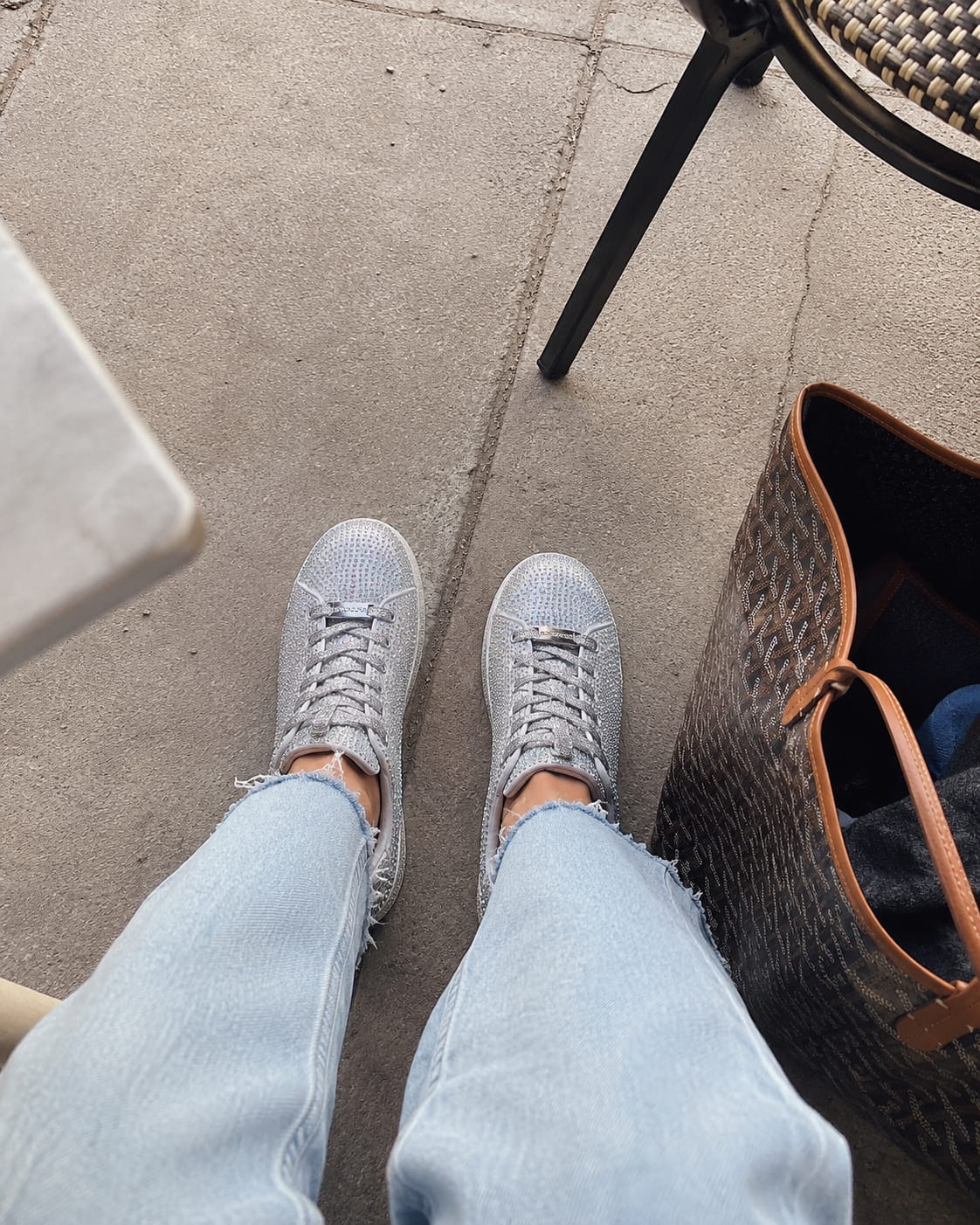 Customer photo review of Lucky Step Rhinestone Bridal Sneakers