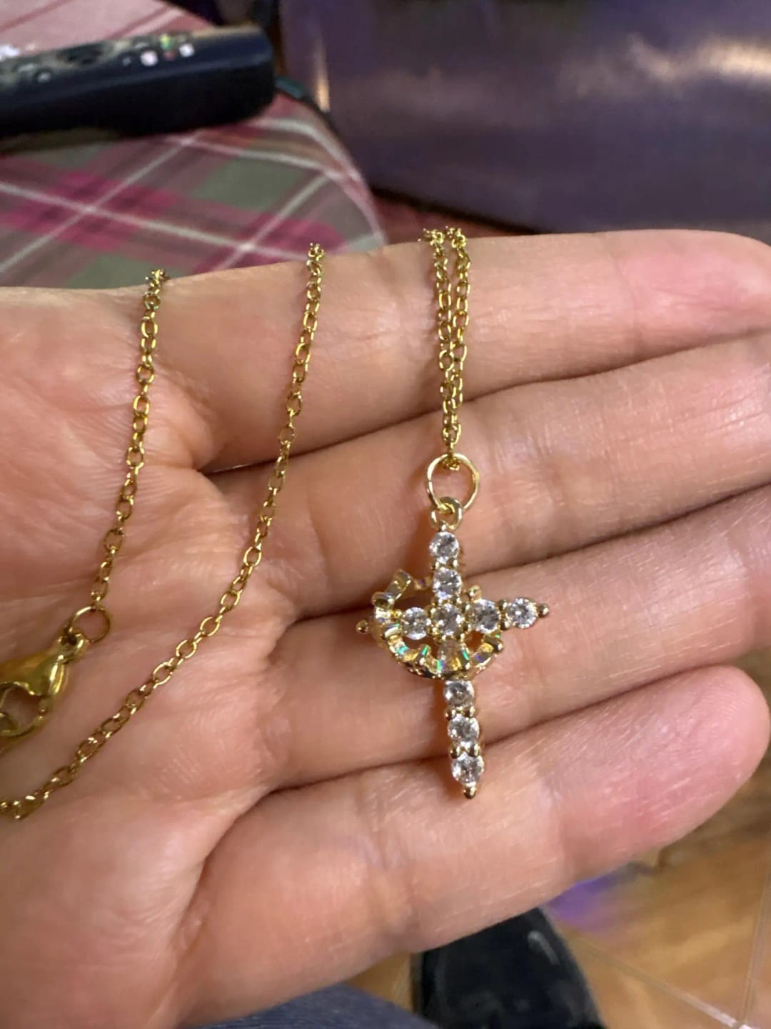 Customer photo review of Cross & Crown Necklace