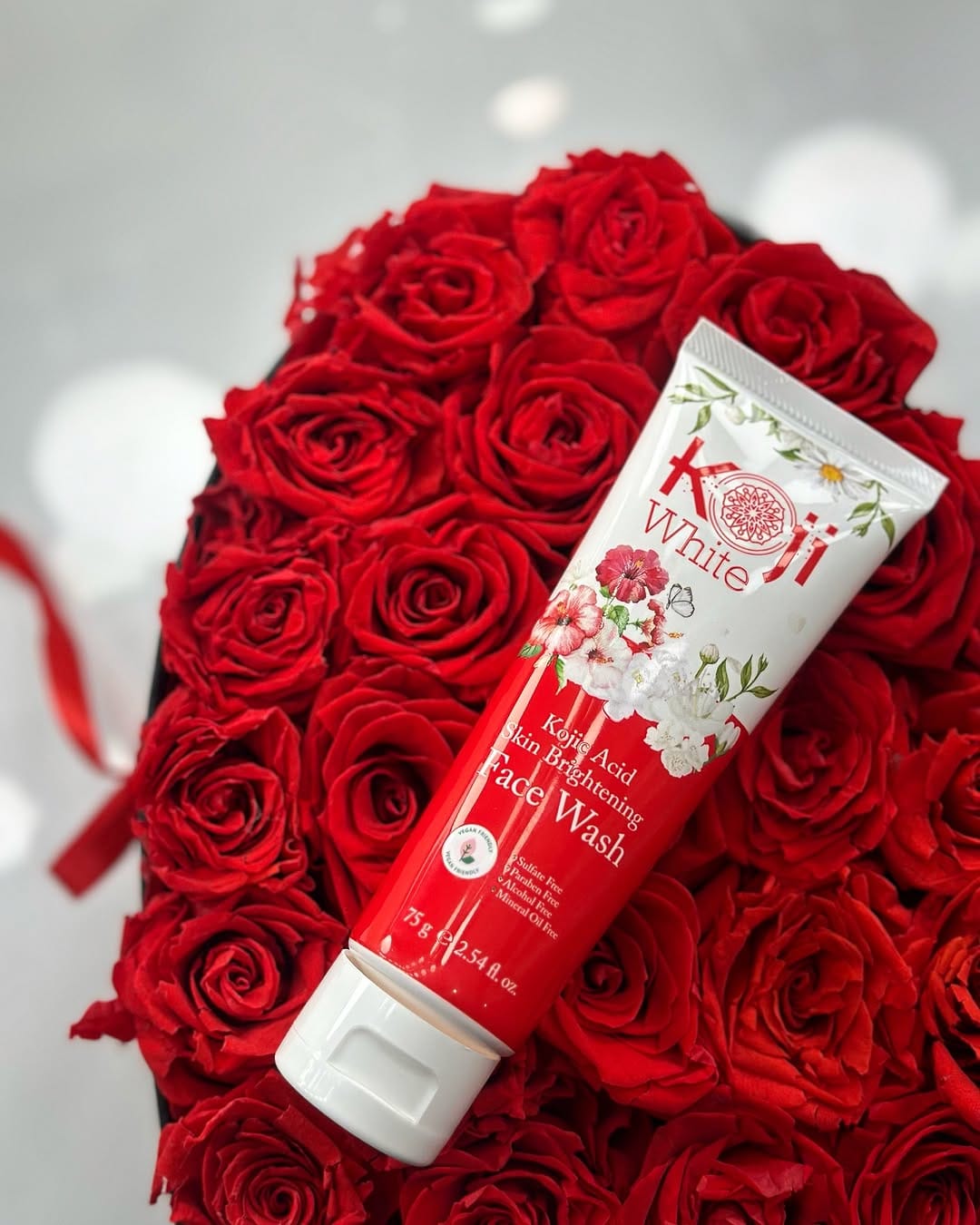 Customer photo review of Kojic Acid Skin Brightening Face Wash