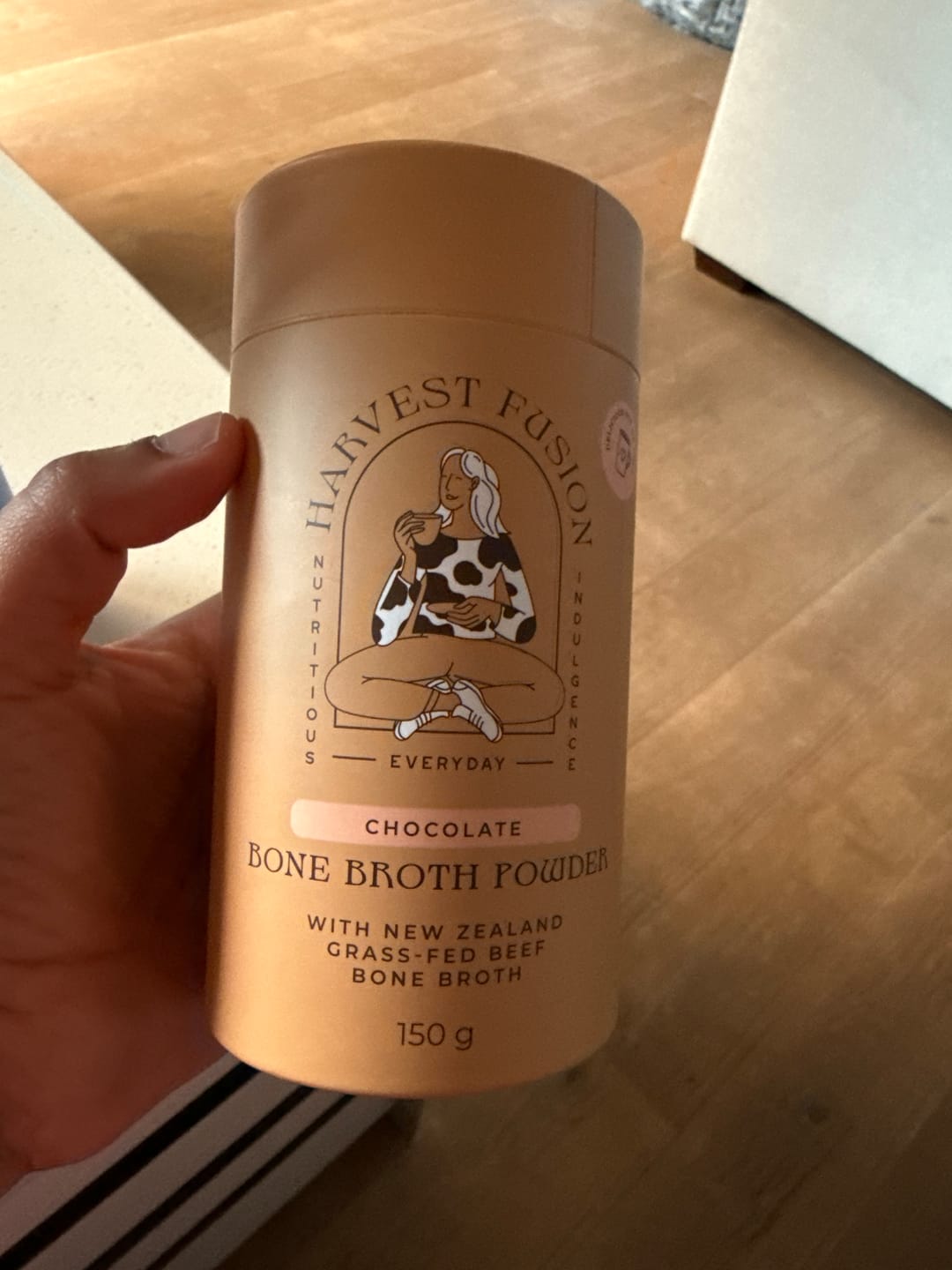 Customer photo review of Chocolate Bone Broth Powder