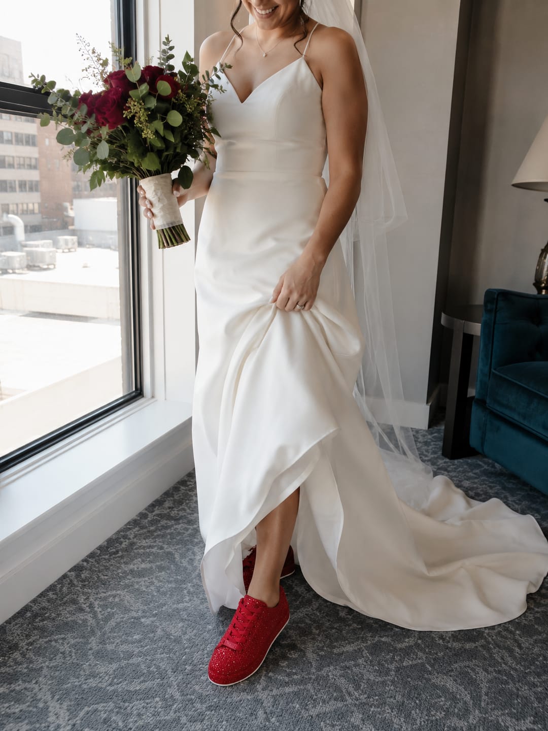 Customer photo review of Lucky Step Rhinestone Bridal Sneakers