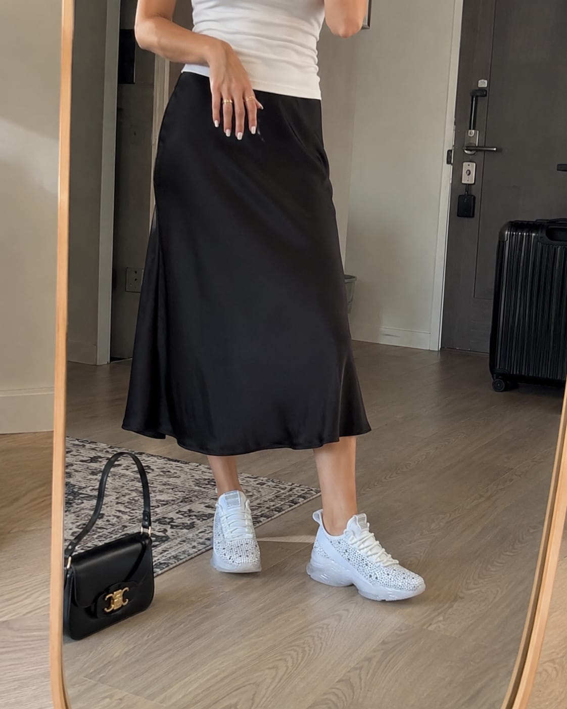 Customer photo review of Lucky Step Rhinestone Slip-On Sneakers
