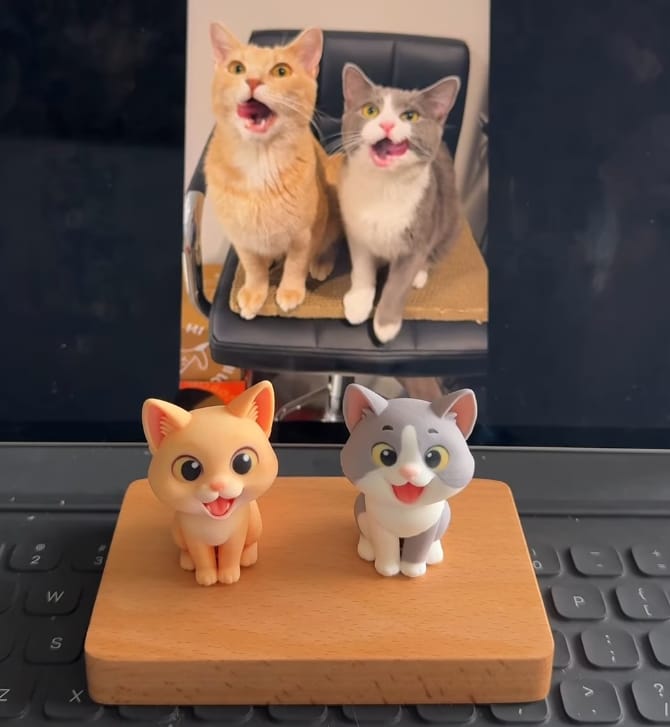 Customer photo review of Custom Pet Keychain & Bag Charm - 3D Figure from Your Photo