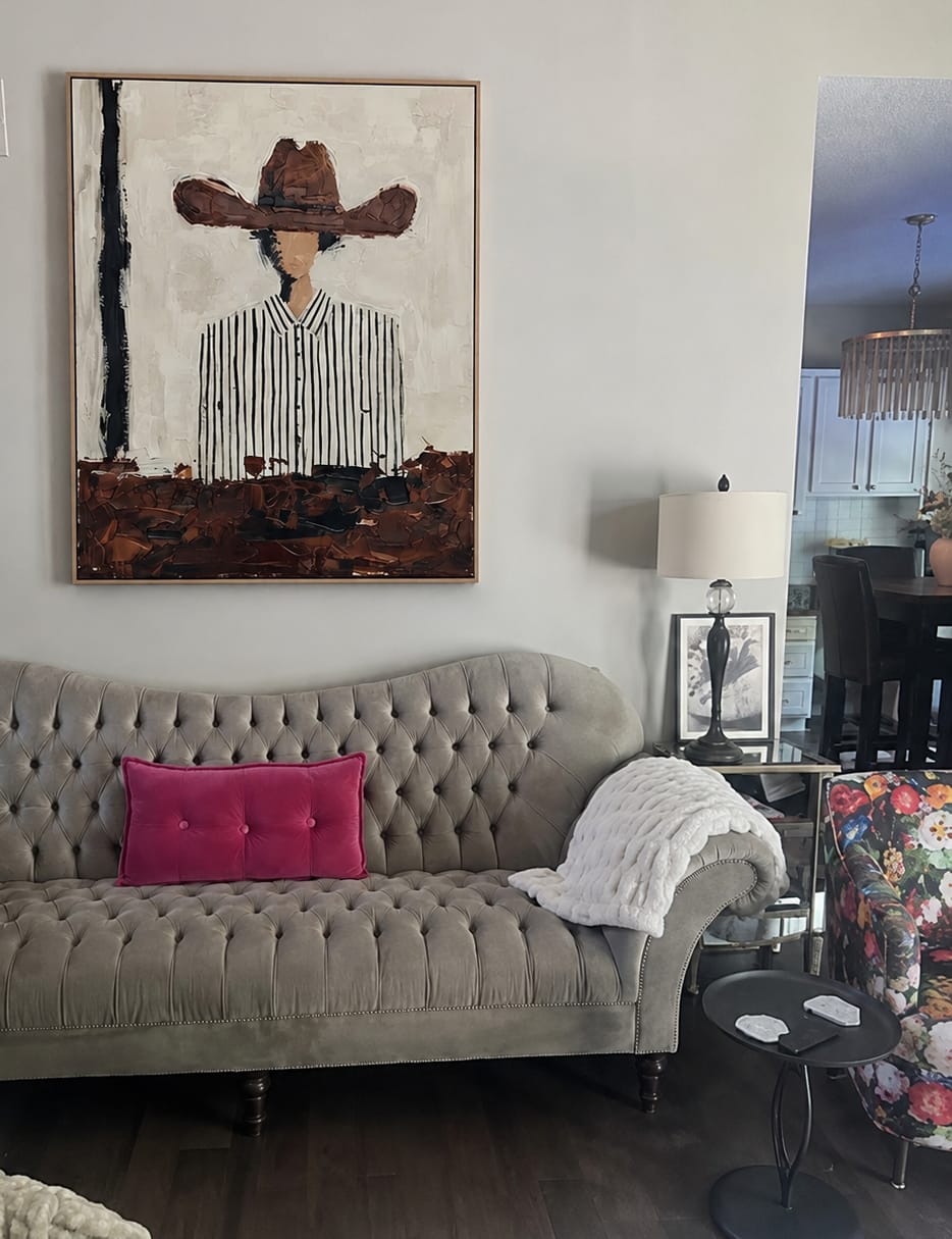 Customer photo review of Pinstripe Rancher-Western Portrait Painting