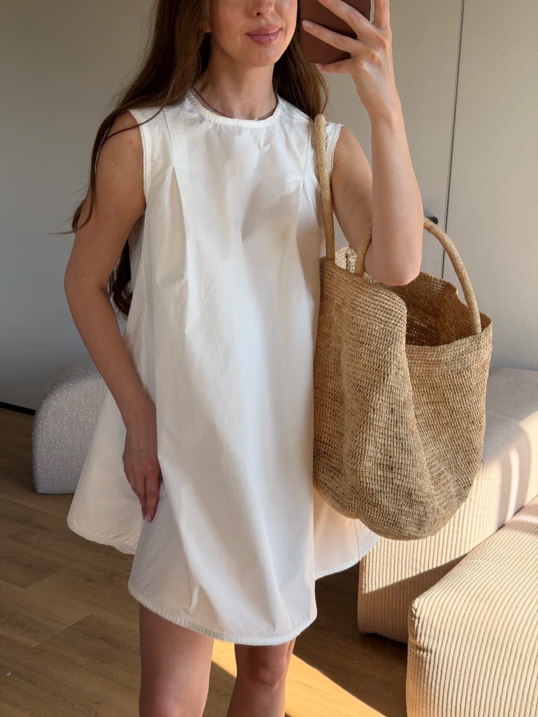 Customer photo review of Sophia Handwoven Rattan Tote