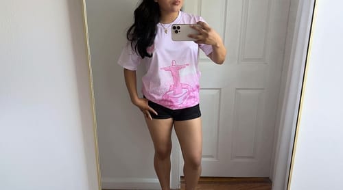 Customer photo review of Brazil Jesus Christ Pink Jersey Special Edition 2026