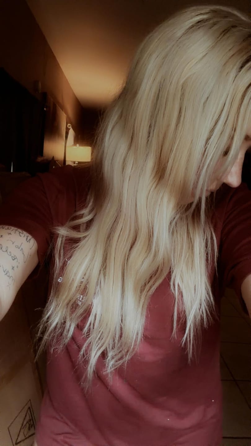 Customer photo review of Best Virgin Hair Light Blonde Tape in Hair Extension 100% Human Hair #60
