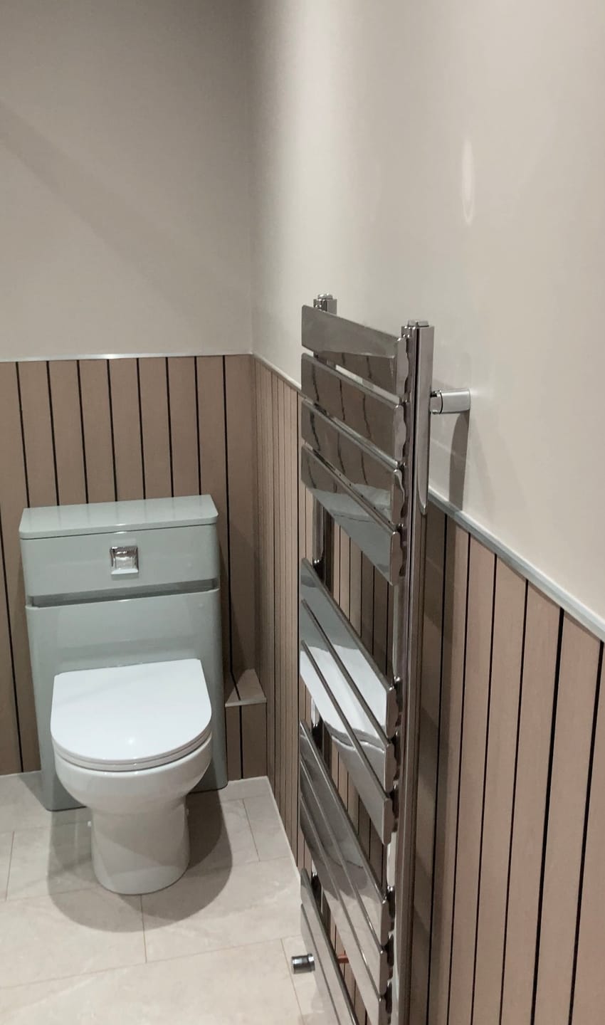 Customer photo review of Tongue and Groove Washed Oak Wood Effect Waterproof Panel
