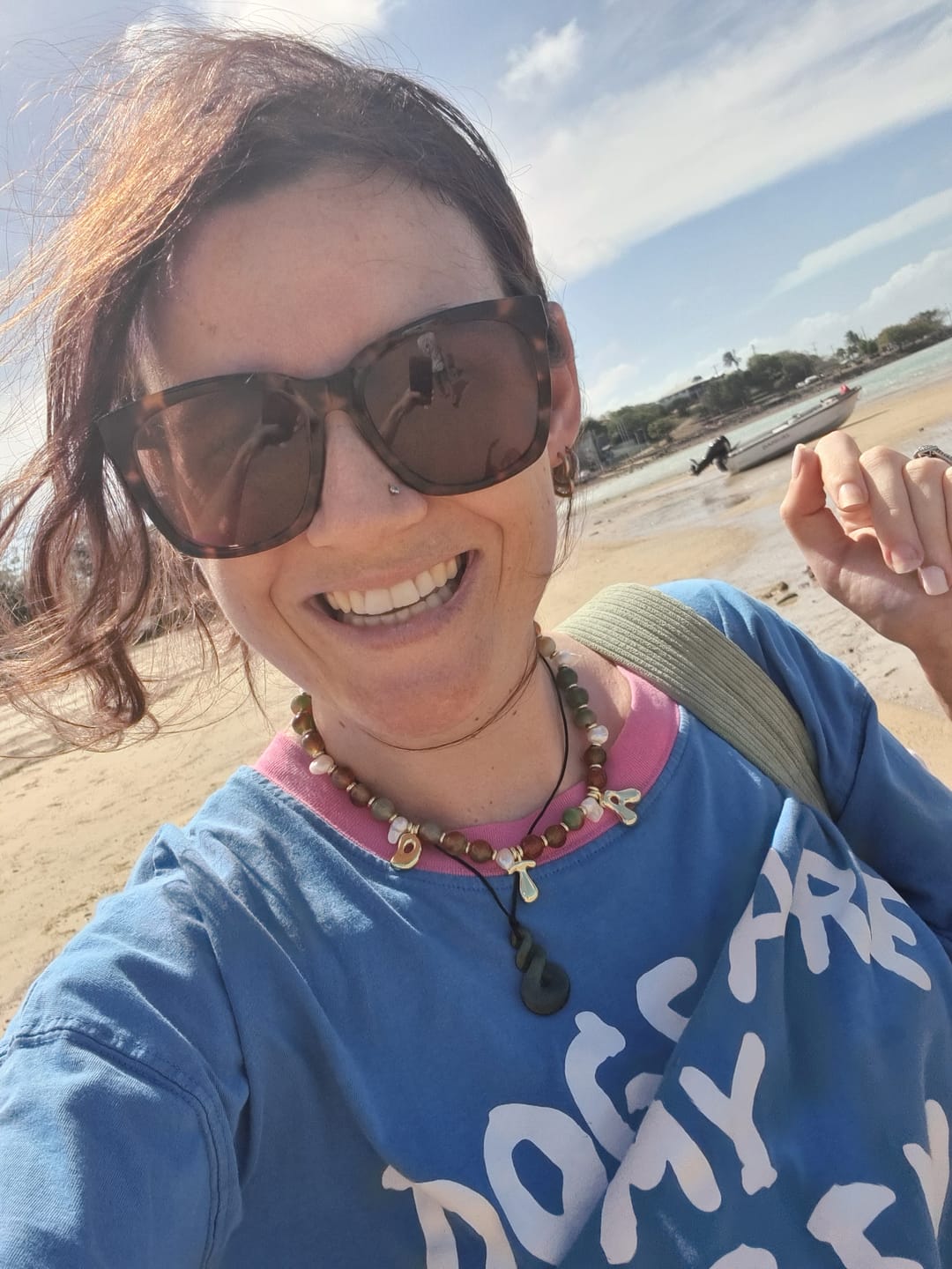Customer photo review of Hali Initial Necklace