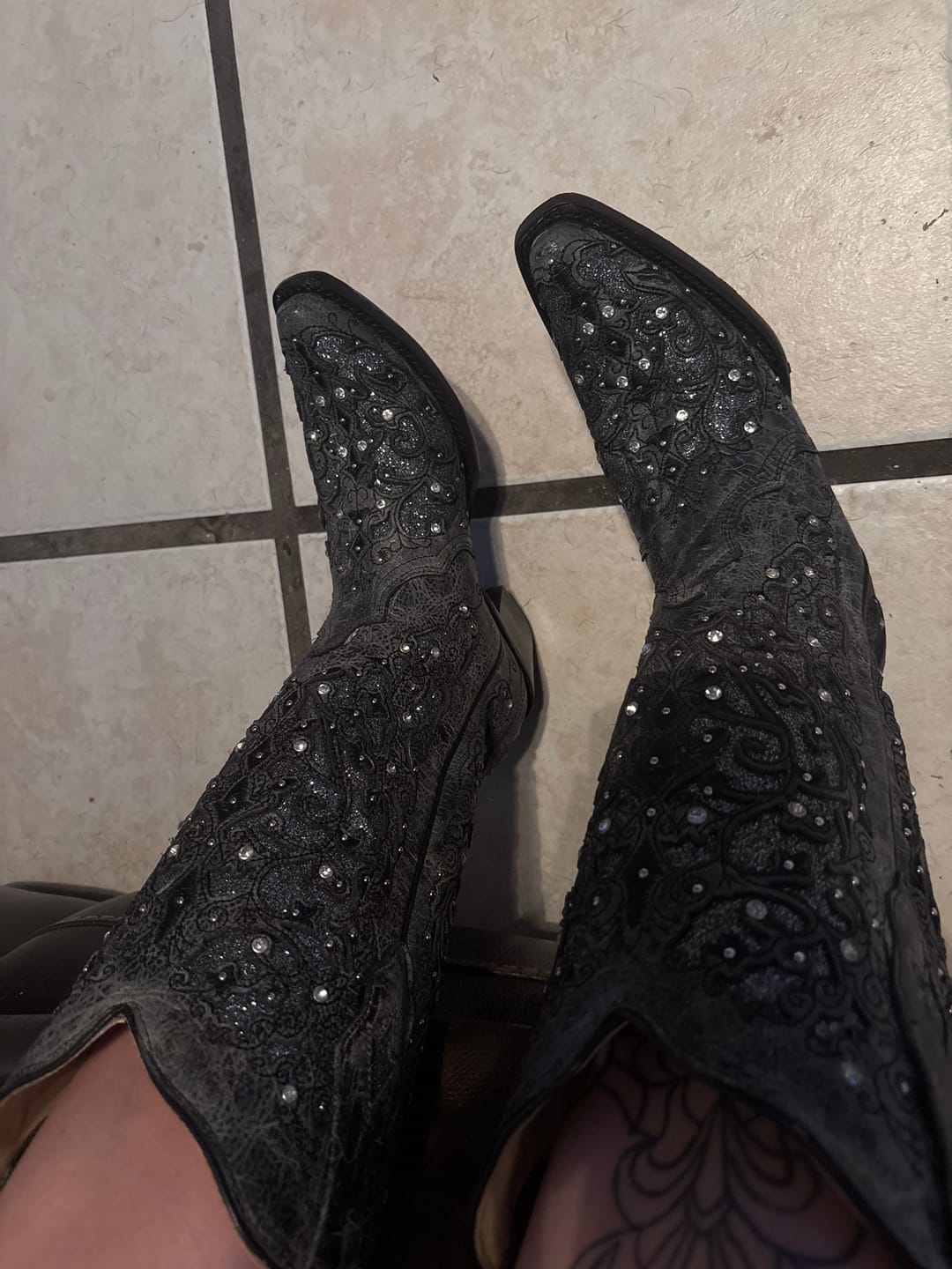 Customer photo review of Women's Glitter and Crystals Boots