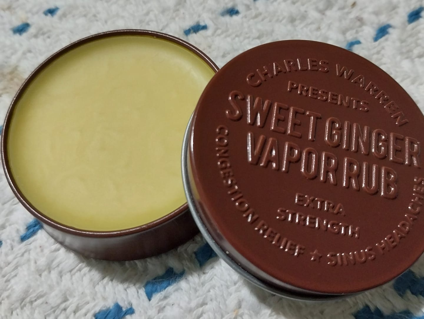 Customer photo review of Extra Strength Sweet Ginger Vapor Rub [Compact]