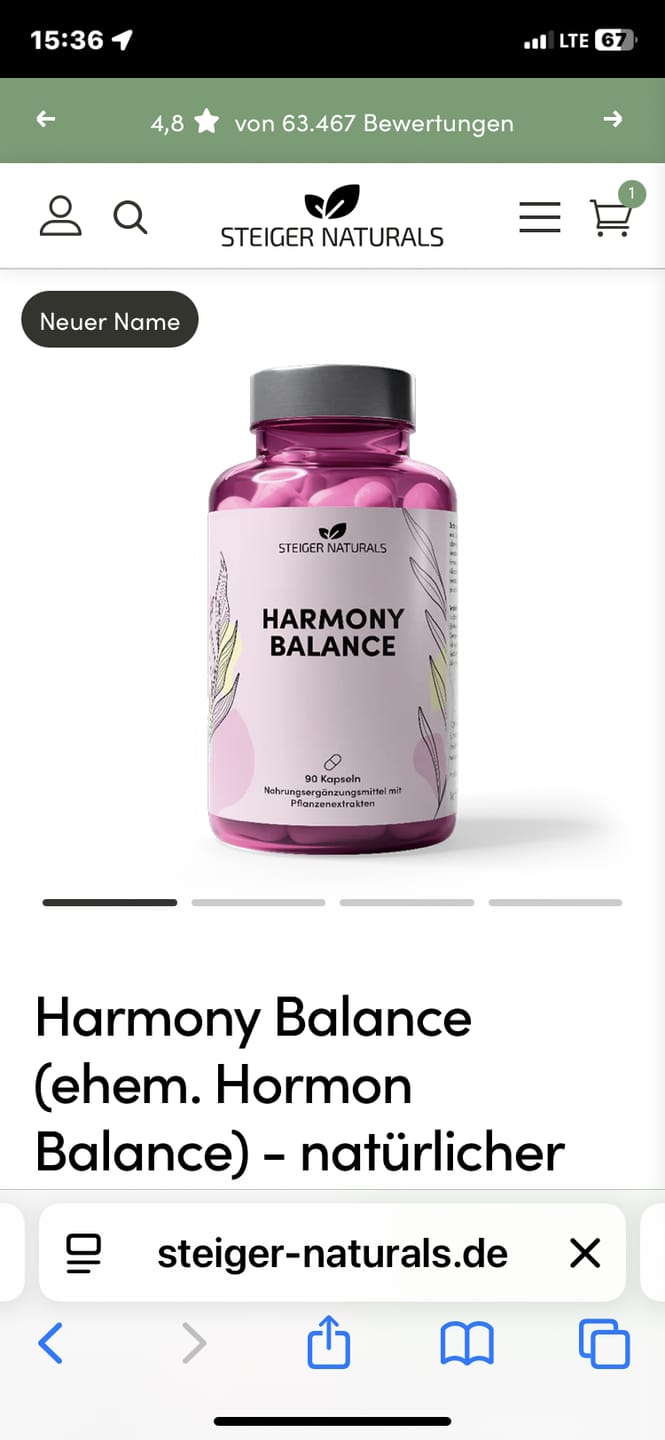 Customer photo review of Harmony Balance (ehem. Hormon Balance) - natürlicher Wechseljahre-Komplex