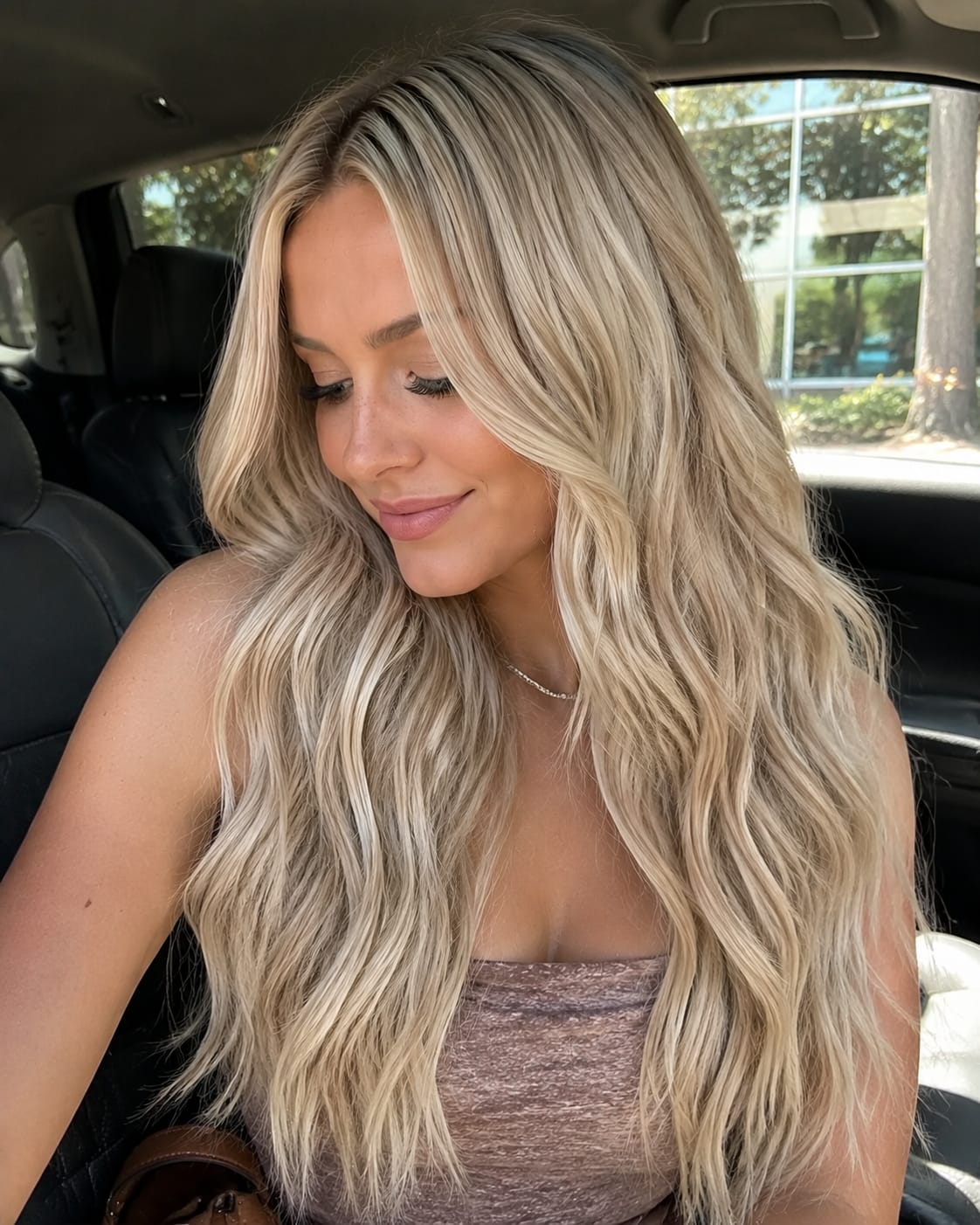 Customer photo review of Virgin Injection Tape in Hair Extensions Blonde Highlights #P19/60