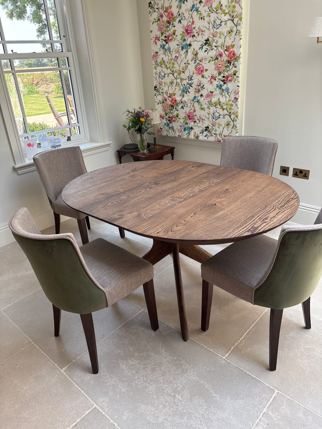 Customer photo review of Bibi Extendable Round Oak Dining Table