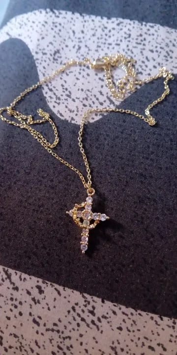 Customer photo review of Cross & Crown Necklace