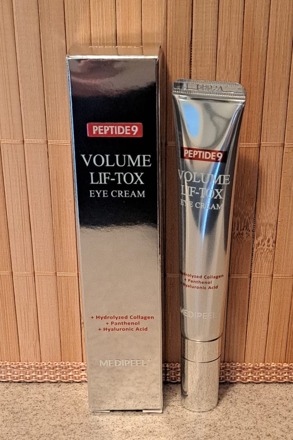 Customer photo review of Intensīvs masāžas krēms ādai ap acīm ar liftinga efektu Medi-Peel Peptide 9 Volume Lif-Tox Eye Cream