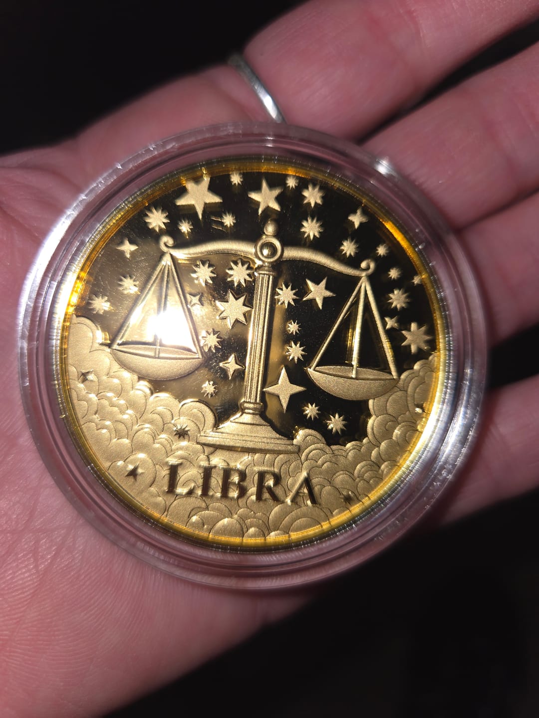 Customer photo review of 24K Yellow Gold (99.99% Gold Purity) Zodiac Sign Coin