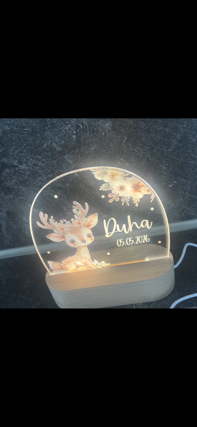 Customer photo review of Nachtlicht Kinder personalisiert - Baby Reh