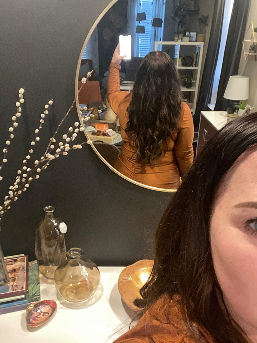 Customer photo review of Darkest Brown Virgin Tape in Hair Extensions 100% Human Hair #2