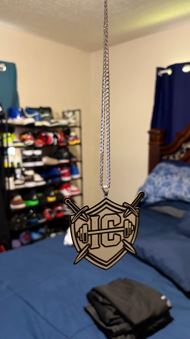 Customer photo review of Custom Logo Engraved Photo Pendant Necklace