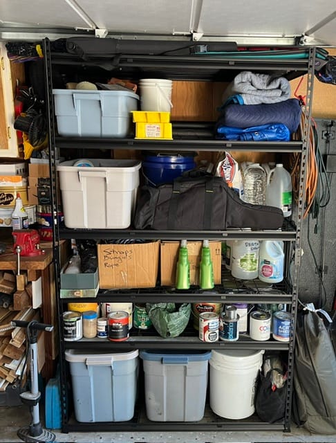 Customer photo review of REIBII 48"W Garage Shelving DIY 6 Tiers Adjustable Shelves for Garage,Warehouse and Basement
