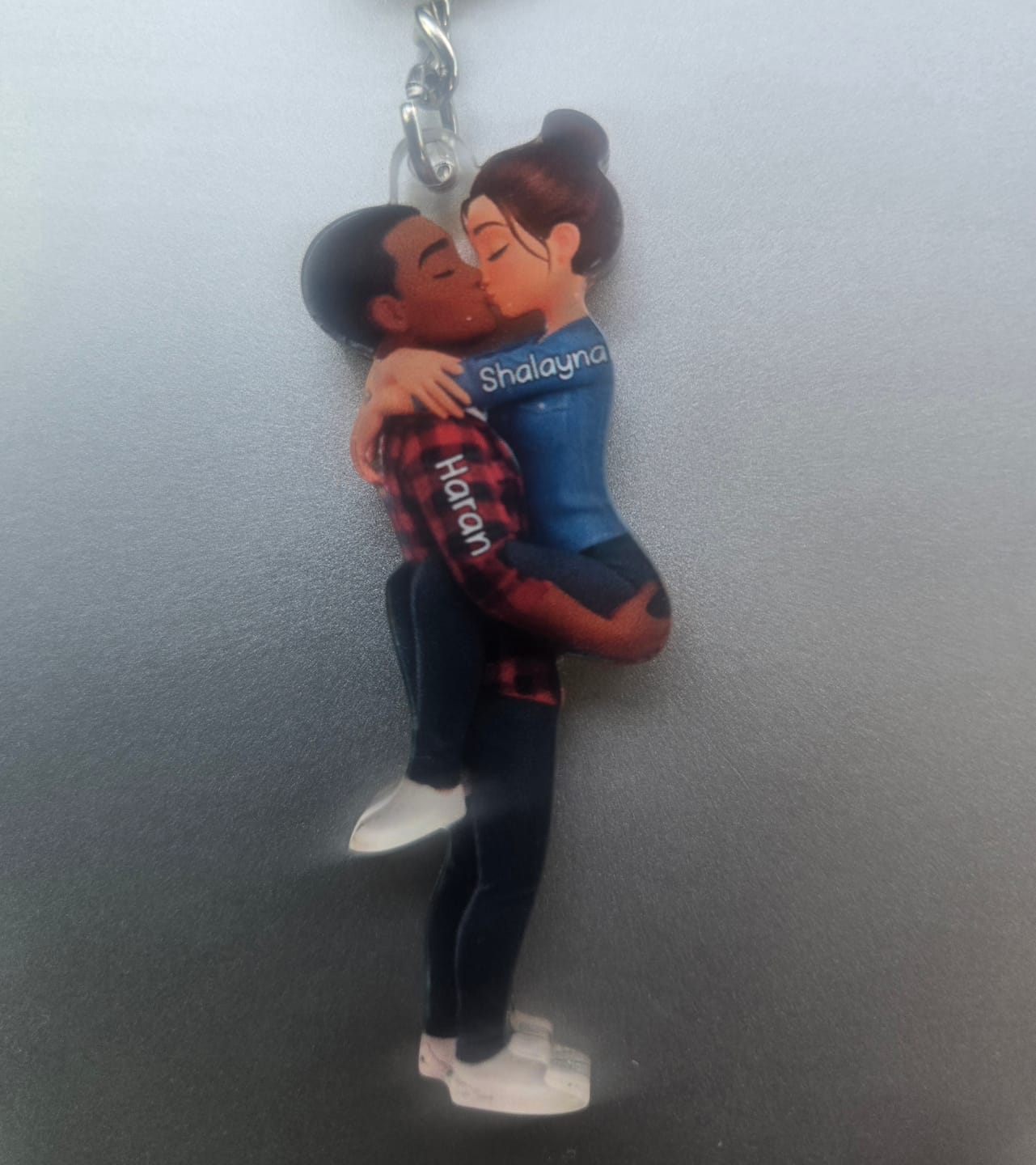 Customer photo review of Kissing Couple - Personalized Keychain, Gift for Couple