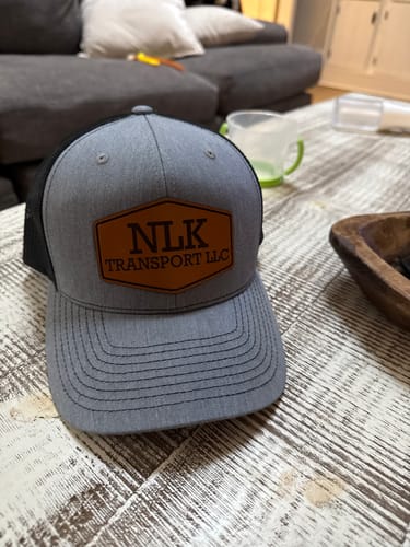 Customer photo review of Premium Custom Leather Patch Hats (Wholesale)